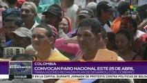 Colombia: convocan a paro nacional este 25 de abril