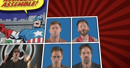 Robert Downey Jr and the AVENGERS 4 cast sing ""We Didn't Start the Fire"