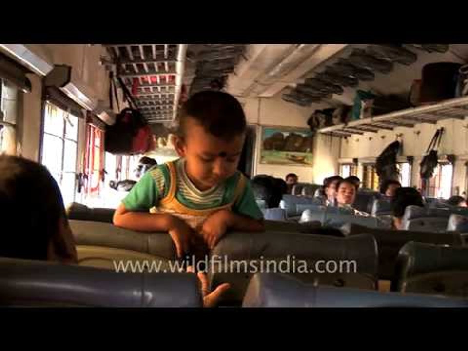 Passengers inside Shatabdi Express
