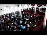 Congregation in church at Chaltlang Presbyterian Church, Aizawl