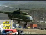 Royal Nepal army MI8 helicopter taking off