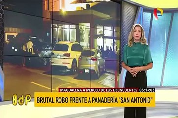 Magdalena: captan violento robo en puerta de conocida panadería