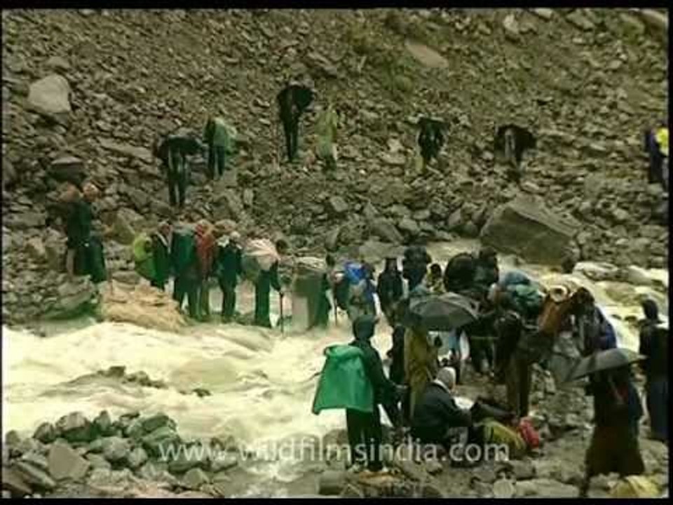 Devotees on a tough mission at Nanda Devi...