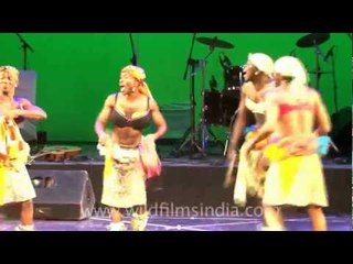 Fantastic rhythm and dance from Ghana, even as men wear bras