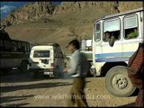 Bus stand in Kaza, near the year 2000 Spiti Kalachakra camp