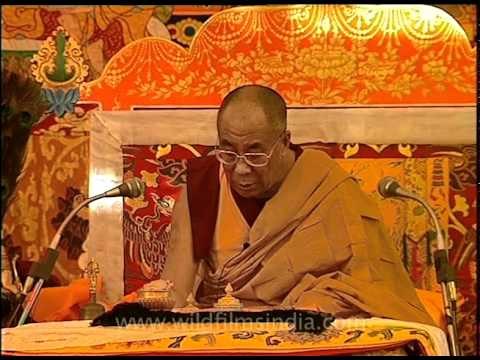 The 14th Dalai Lama giving sermon in Kalchakra
