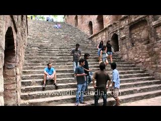 Young visitors at the ancient Agrasen ki baoli!
