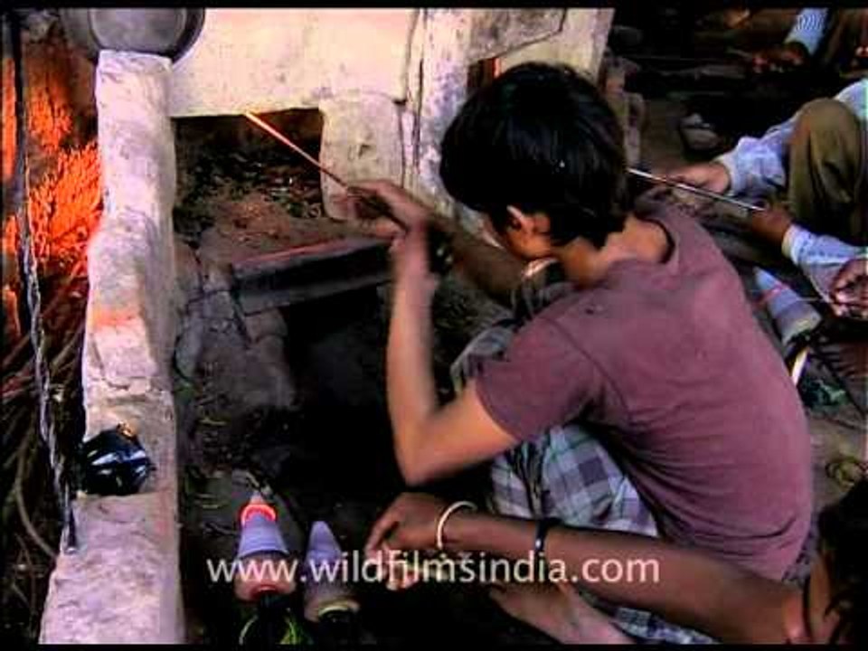 Bangle-making in progress