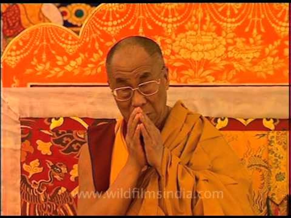 The Dalai Lama with devotees in spiti kalchakra
