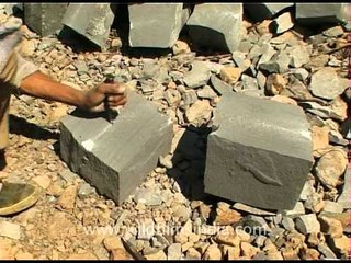 Stone cutting in Nagaland. India