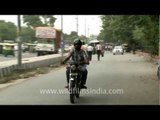 Motorcyclist on Indian roads