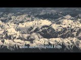 Aerial view of snow covered mountains in Ladakh