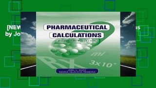 [NEW RELEASES]  Pharmaceutical Calculations by Joel L. Zatz