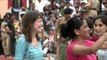 Foreigners dance with Indians at Wagah Border