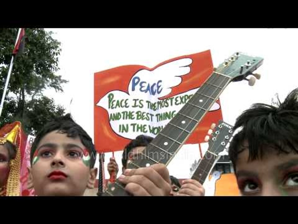 Young patriots celebrating Independence Day in...