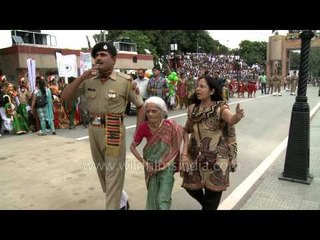 Witness of bygone days - elderly lady at Wagah border