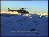 Helicoptering above the Himalayas