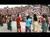 Indian women dancing hand in hand with foreign lady, Wagah Border