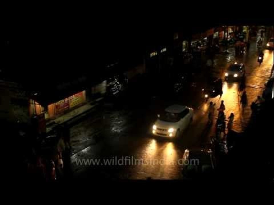 Satara town by night
