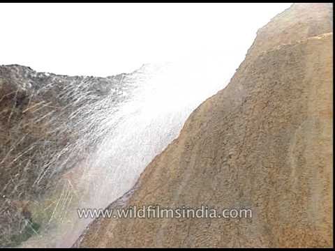 Boiling hot sulphur water coming out of deep earth, Tapovan hot springs