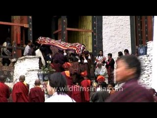 Gathering of monks in Bhutan