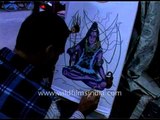 Shiva being painted at Pushkar Fair, Rajasthan