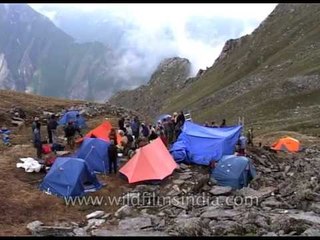Camp-site within Nanda Devi Sanctuary, at Dharanshi pass