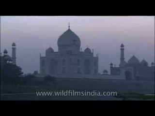 Taj Mahal seen from the banks of river Yamuna
