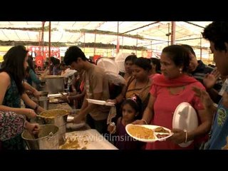 Khichuri Bhog at Durga puja pandal on Durga Navmi