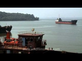Cargo ships and vast coast of Goa