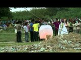 Sky lanterns released into the sky on Dussehra eve, Delhi