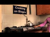 Cooking on biogas at Sulabh Museum of toilets, Delhi