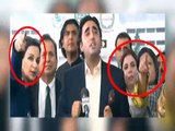 PPP leaders pointing to geo reporter asking question of selected PM from Bilawal