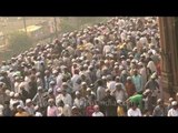 People leaving mosque after Eid-al-adha prayer