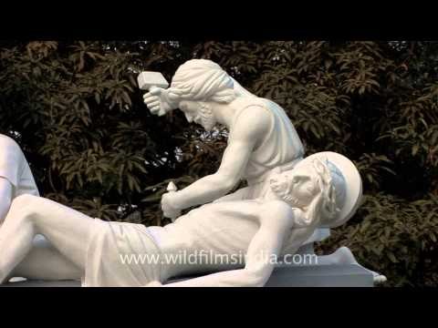 Station of the cross sculptures at Basilica of Our Lady Of Graces