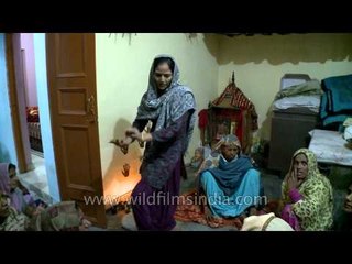 Ladies in Fatehpur Beri village celebrate Choti Diwali