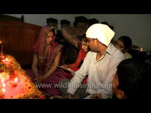 Chanting mantras for Goddess Lakshmi on Diwali