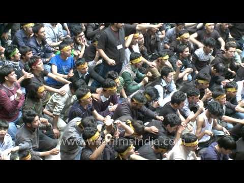 Shias assembled for Muharram procession