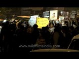 Indian youth on the roads demonstrating recent violence against girl in Delhi