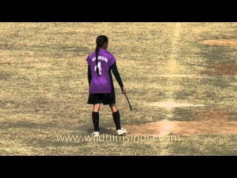 Hockey match at the Indian rural olympics for women