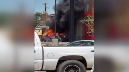 Dha Dış ? Yanan Araçtaki Propan Tankı Patladı, Sürücünün Yaşadığı Şok Kamerada - 2