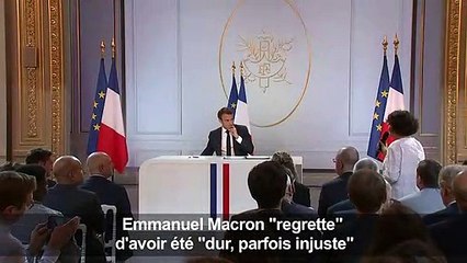 Macron "regrette" d'avoir donné le sentiment d'être "dur"