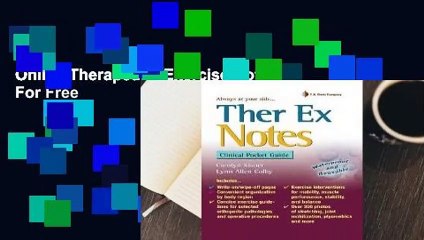 Online Therapeutic Exercise Notes  For Free