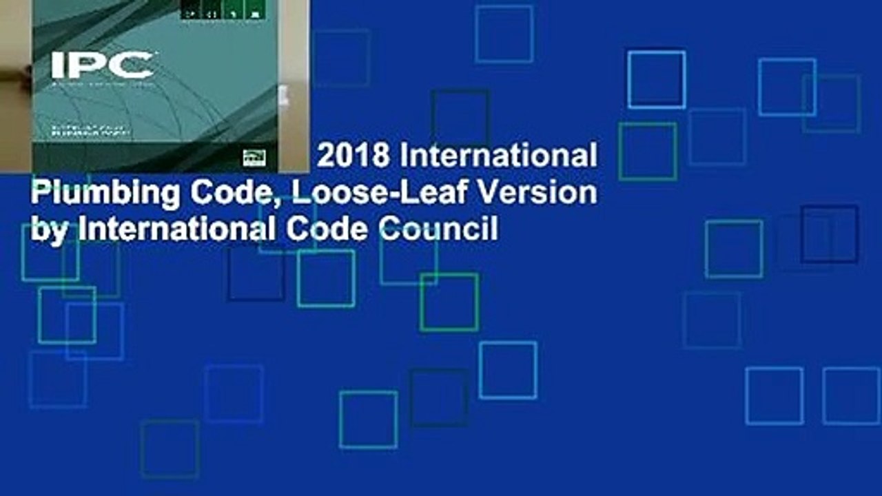 [MOST WISHED]  2018 International Plumbing Code, Loose-Leaf Version by International Code Council