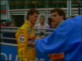 Ayrton Senna, Michael Schumacher crash Magny Cours 1992