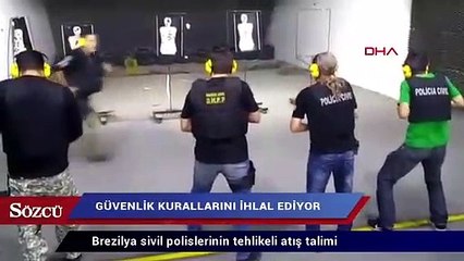 Brezilya sivil polislerinin tehlikeli atış talimi