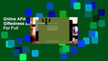 Online APA Handbook of Giftedness and Talent  For Full