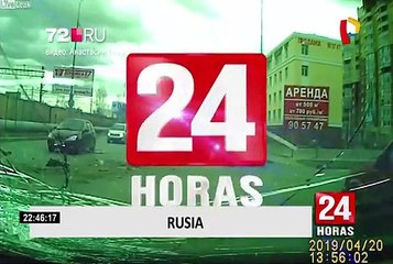 China: moto de carga se parte en dos tras impactar contra árbol