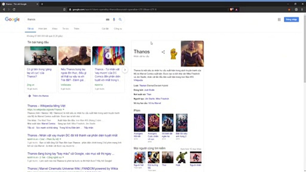 Thanos Snap Google