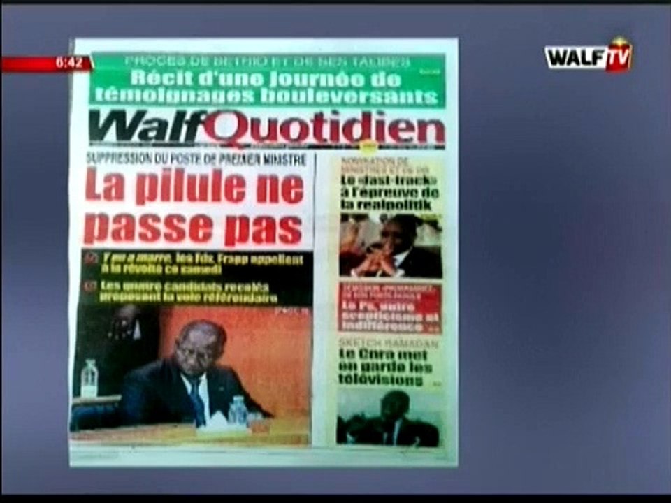 Revue de Presse WalfTv du Vendredi 26 Avril 2019 en images